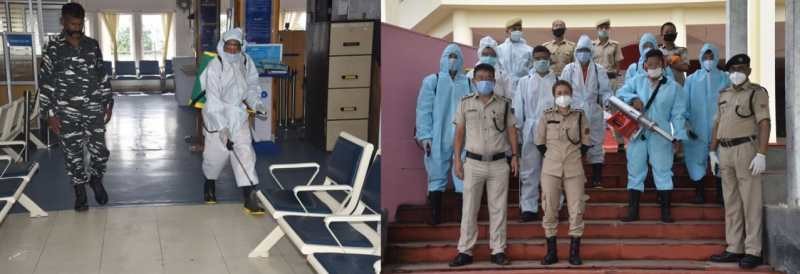 The Department of Home Guards carried out sanitization of the Nagaland Secretariat Complex, Kohima on June 5. (DIPR Photo)
